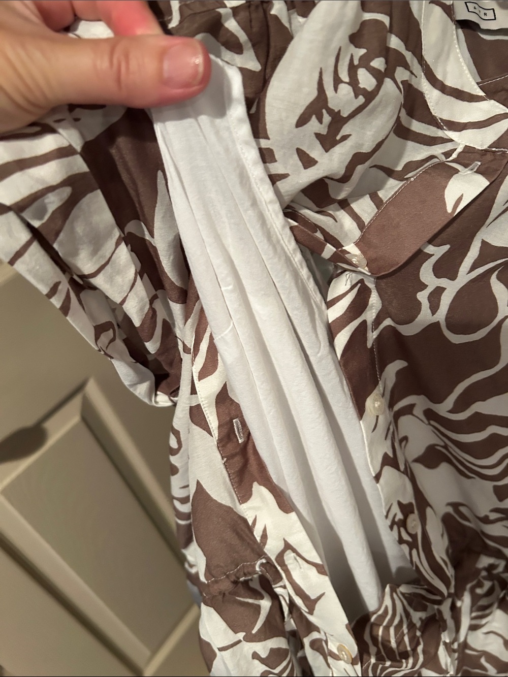 AYR Taupe and White Floral Midi Dress - Picture 5 of 5